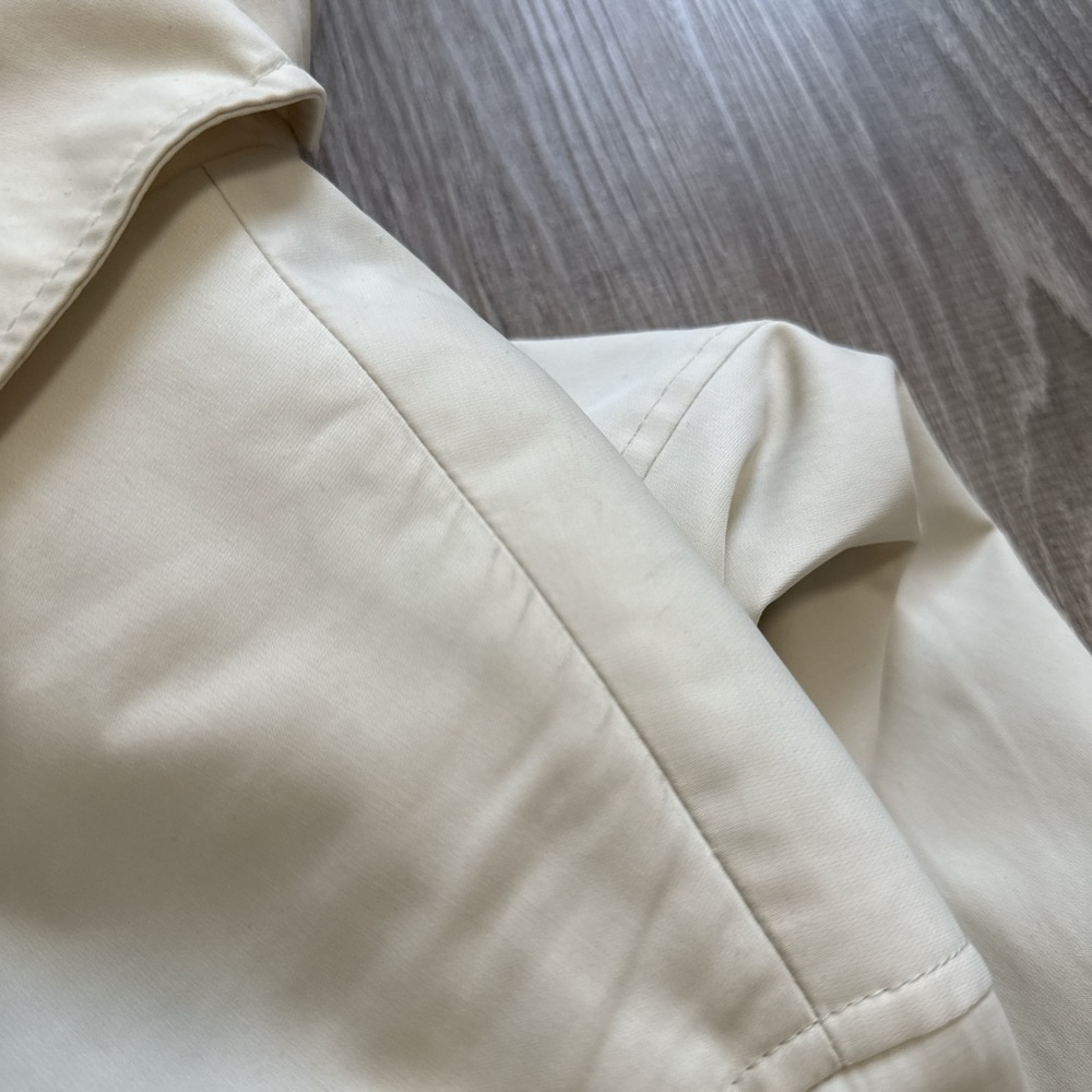 Jones New York 90s Cream Trench Coat Button Up Cotton Blend With Lining Size M - Picture 15 of 16